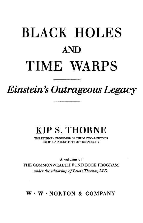 Black Holes & Time Warps